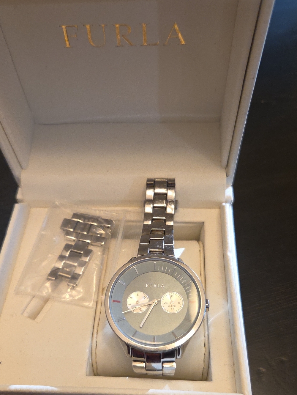 Furla Silver-Tone Bracelet Watch - Silver Dial NEEDS BATTERY